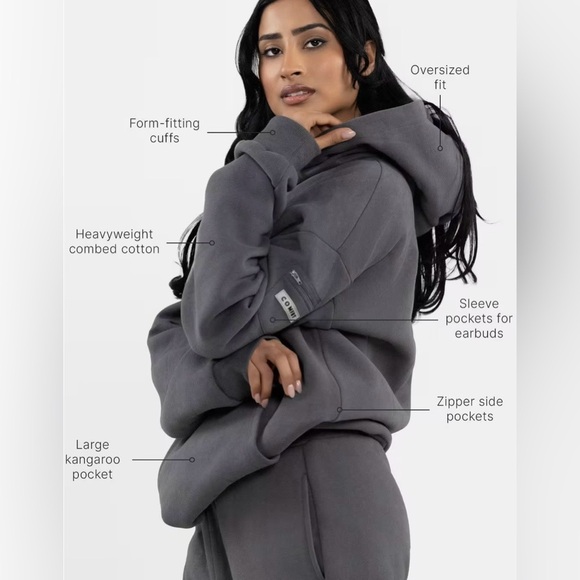 Comfrt Travel Essentials Steel Gray Hoodie - Picture 2 of 14